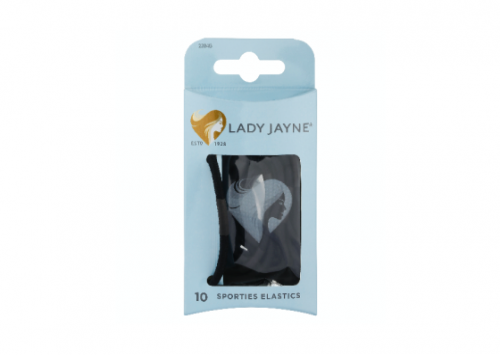 Lady Jayne Black Super Hold Thick Elastics - 10 Pack