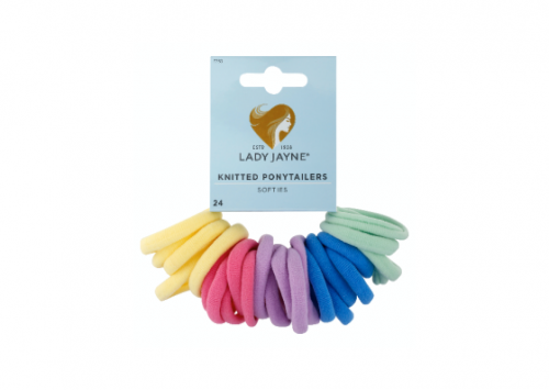 Lady Jayne Pastel Soft Knitted Ponytailers - 24 Pack