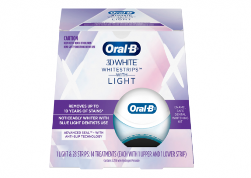 Oral-B 3D White Strips Teeth Whitening 14 Treatments + LED Light Kit