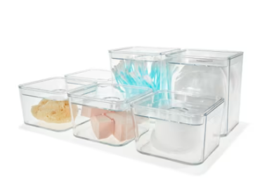 Clear beauty storage containers